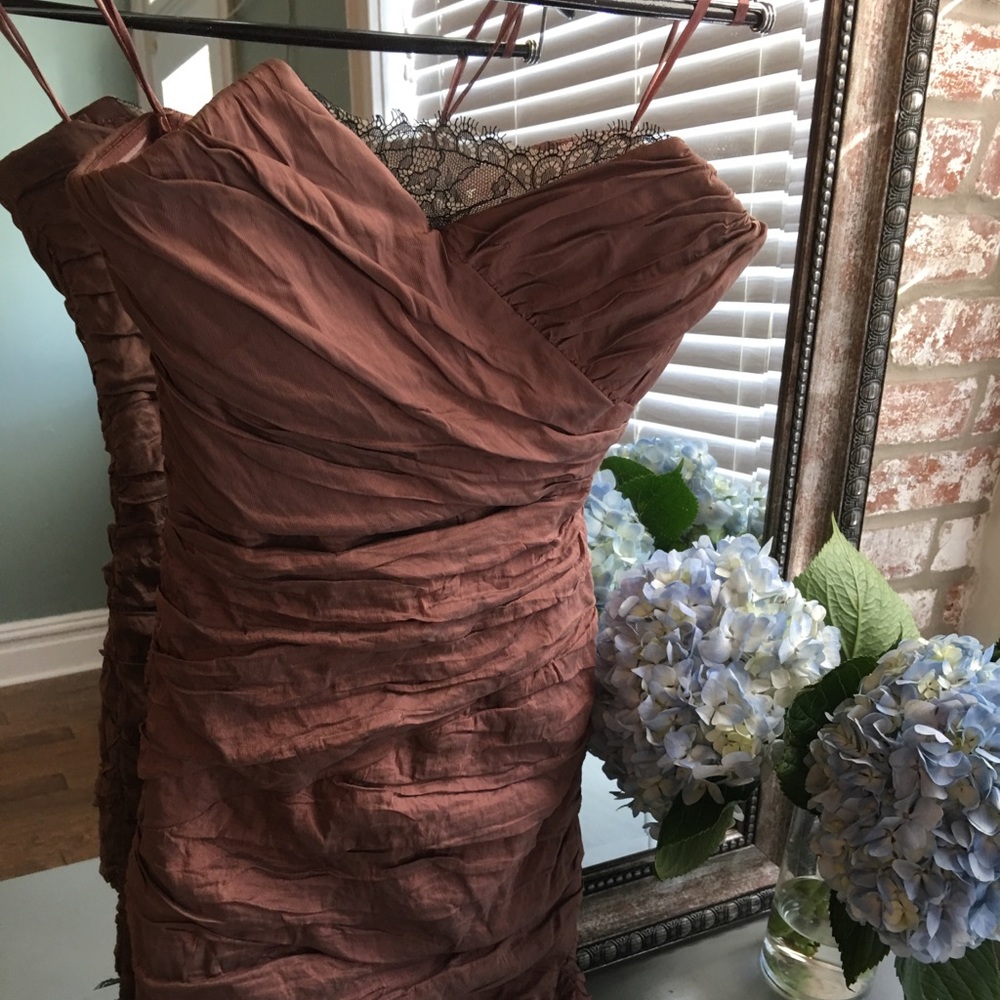 BCBG mini crinkly dress in pinkish mauve